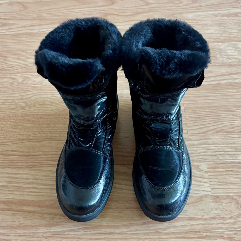 Pajar Black Women's Winter Rain Boots with Faux Fur Cuff